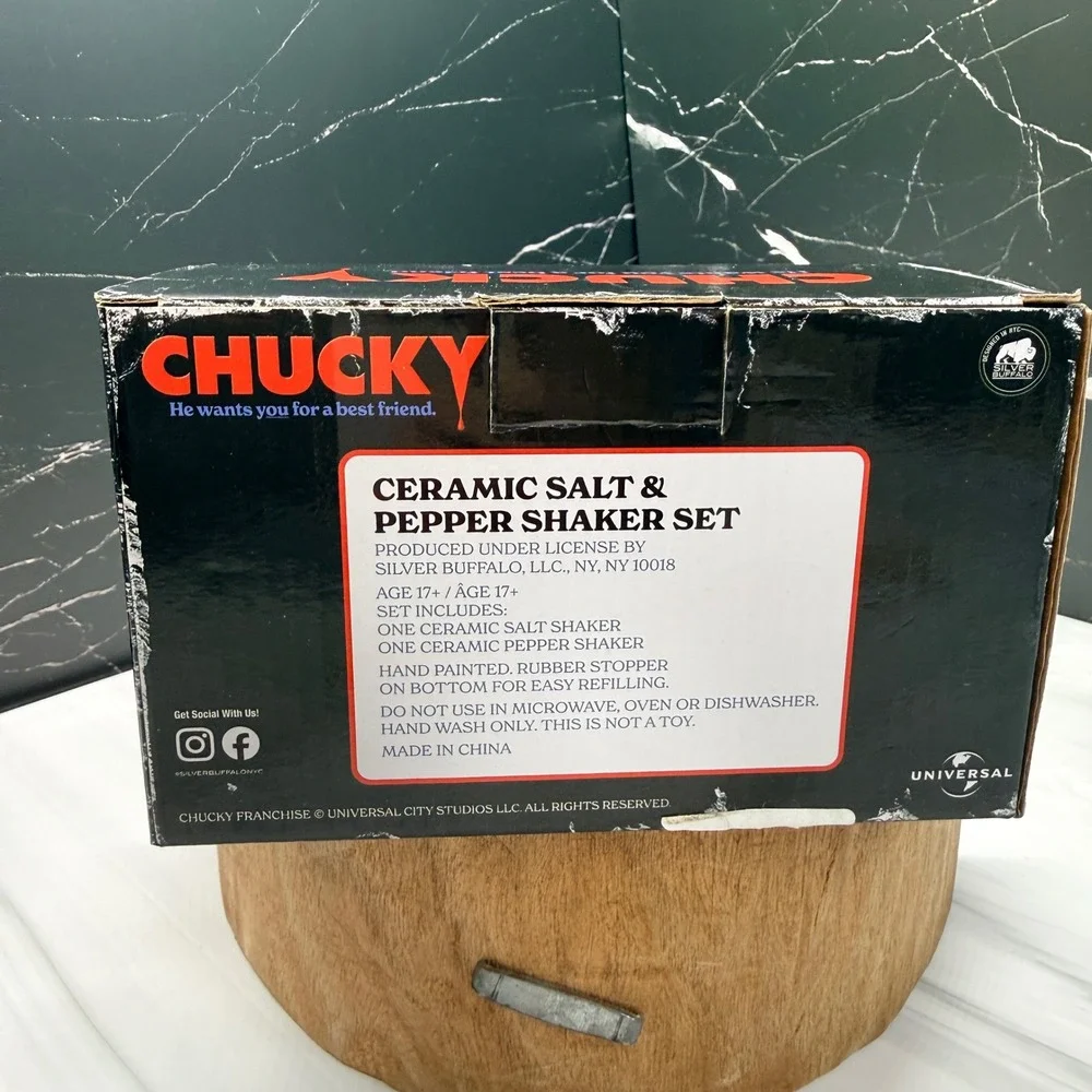 Silver Buffalo Seed of Chucky Tiffany Ceramic Salt Pepper Shaker Set SMGCK1710K